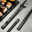 5 Pairs Alloy Steel Chopsticks Chinese Metal Sticks Circular Chopstick L8N3