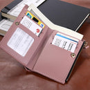 Flowers Embroid Women Short Wallets PU Leather Coin Card Holder Clutch/Pink