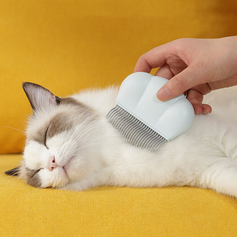 Pet Comb Massage Brush for Dogs Cats Grooming Hair Remover Cleaner (White) Newly