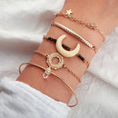 Women Flower Shell Moon Bracelet Round Slices Beach Cuff Bangles for Women Gi