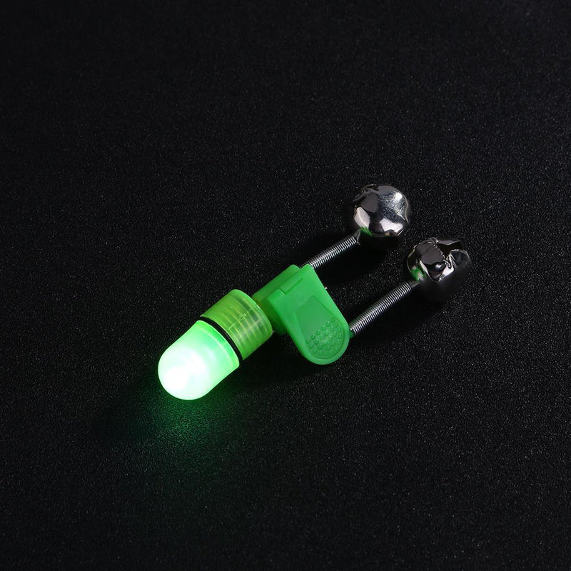 10pc Night Fishing Rod Tip Night Light Twin Bell Ring Fish Bait Alarm Green