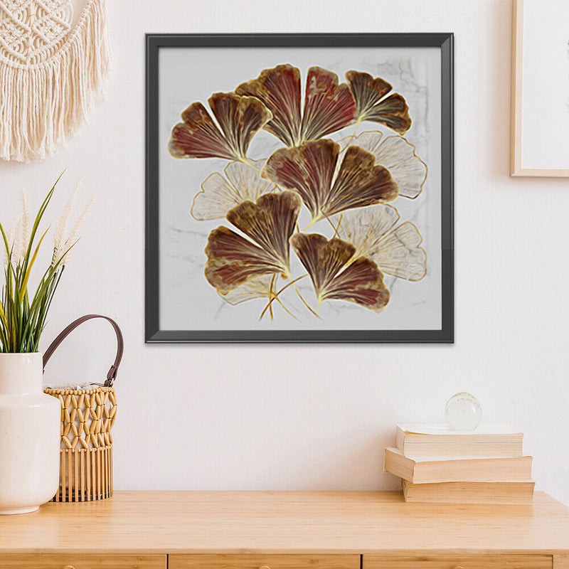 Ginkgo Leaf Stamped Cross Stitch Kits 11CT Printed Embroidery DIY Handmade Cr