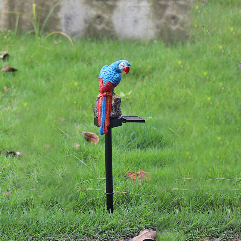 LED Solar Lights Parrot Waterproof Lawn Stakes Lamps Garden Decor (Blue) Newly