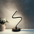 LED Spiral Shape Light Acrylic Table Lamp Bedroom Modern Decor (White UK)