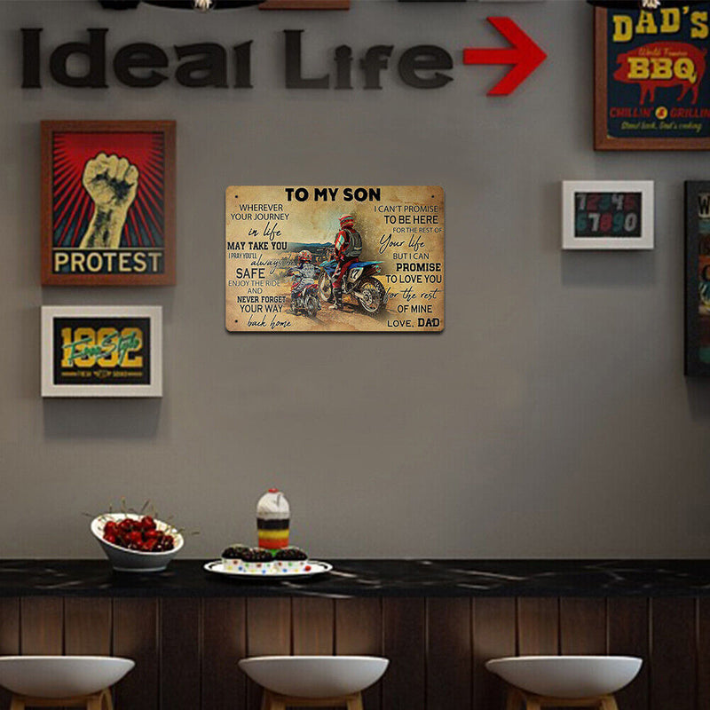 Ride Motorcycle Iron Art Poster Decor for Home Living Room Bar Pub Club Gate