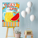 5D DIY Summer Beach Luminous Diamond Painting Full Round Wall Decor Rhineston