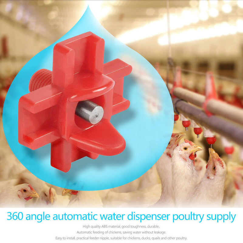 12pcs Chicken Drinker Feeder Automatic Quail Water Nipple Drinking for Poultry