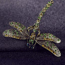 Women Crystal Dragonfly Brooch Pin Insects Accessory Retro Jewelry Crafts Decor