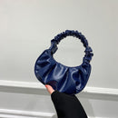 Fashion Cloud Pleated Shoulder Bag PU Summer Underarm Handbag (Dark Green)