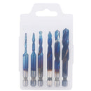 6x Screw Machine Hex Shank Thread Metric Compound Tap Drill Bits (Long) Newly