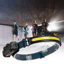 LED Headlamp Flashlight Outdoor Wide Beam COB Head Lamp with Motion Sensor Newly