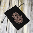 Velvet Tarots Card Bag Drawstring Mini Jewelry Dice Bag (Black Hand of God)