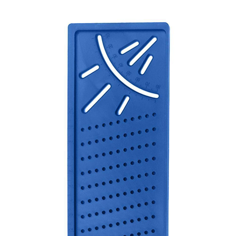 Woodworking Scribe Mark Line Gauge Cross-Out Carpenter Angle Ruler (Blue)