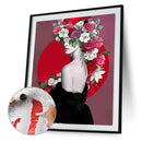 Girl with Flower Oil Paint By Number Kit DIY Frameless Drawing Picture for Ad