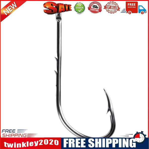 50pcs High Carbon Steel Barbed Fishing Hooks Sea Fishing Bait Holders(No.2)