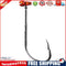 50pcs High Carbon Steel Barbed Fishing Hooks Sea Fishing Bait Holders(No.2)