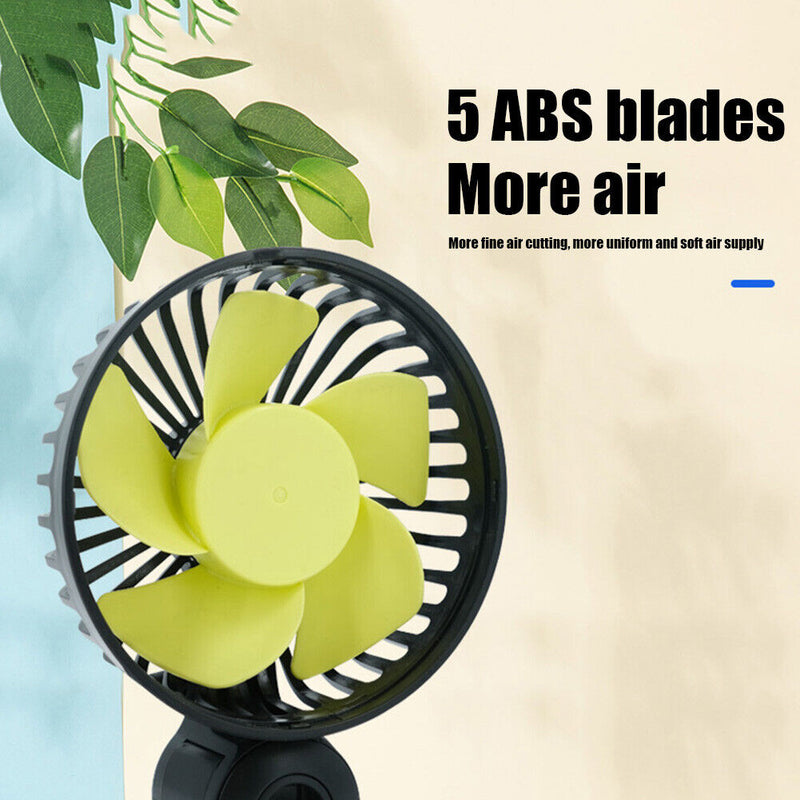 USB Car Fan for Back Seat Headrest 3 Speeds Summer Air Circulator Cooler