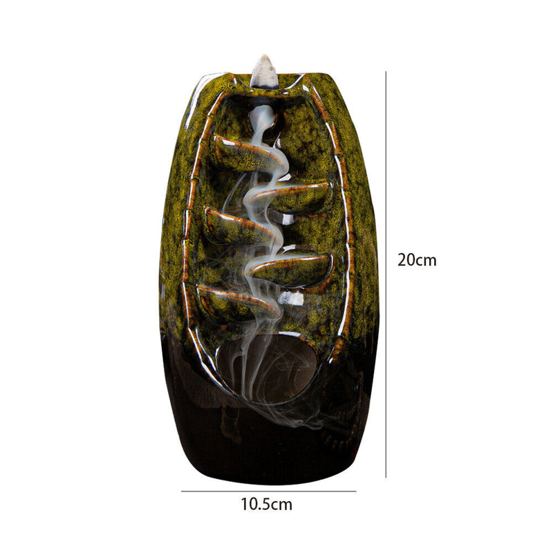 Mountains River Waterfall Incense Burner Fountain Backflow Aroma Smoke Hold