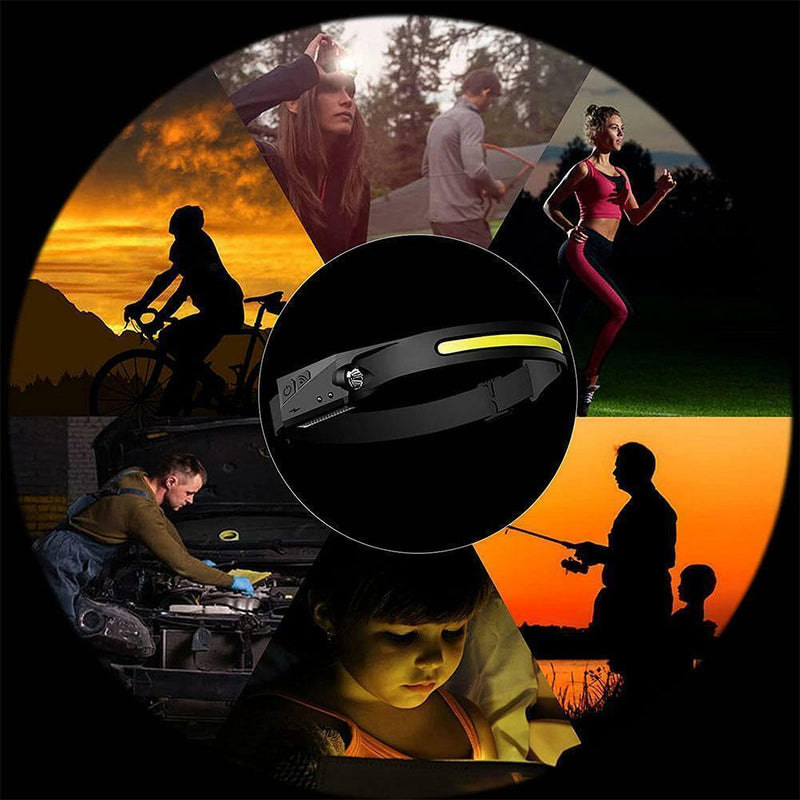 Head Torch Rechargeable Go Beam 230° Head Lamp Bar COB H7 LED Light Q1O2