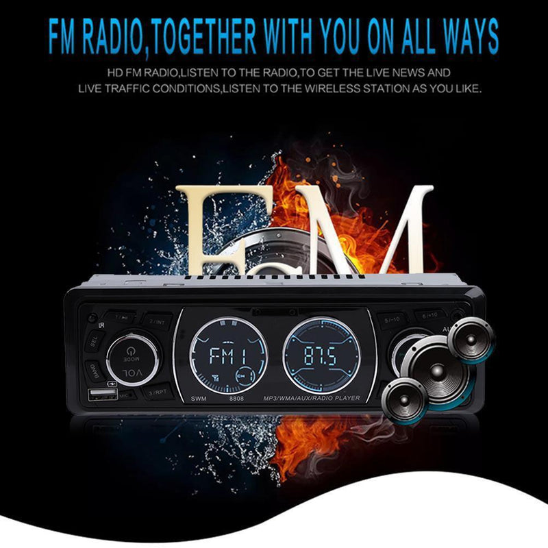 VODOOL 12V Stereo Bluetooth FM Aux Input Receiver Car Audio Player with Charging