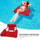 Floating Bed Swimming Pool Inflatable Water Longue w/Backrest (Rose Red)