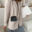 3pcs Leather Mini Shoulder Bags Women Chain Messenger Bags (Black)