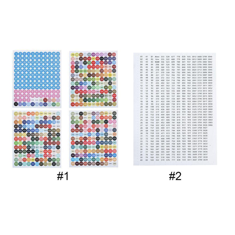 Number Label Stickers for Diamond Painting Storage Box Bottle (Black White)