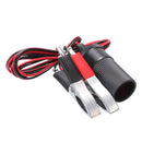 12V Battery Clip To Car Cigarette Lighter Female Socket Adapter Cable Clamp #