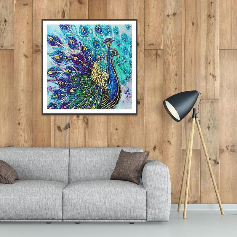 5D DIY Special Shaped Diamond Painting Peafowl Embroidery Mosaic Kits Home Decor