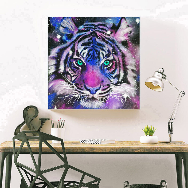 Bedroom Canvas Picture Mosaic Full Round Craft Tiger Animal Diamond Painting