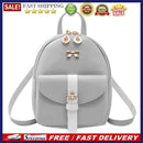 Women Preppy Style Hit Color Bow Leaf Mini Shoulder Bag Cute Leather Backpack
