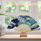 Handmade Oil Painting Waves Folding Fan By Numbers DIY Painted Craft Kit