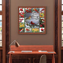 5D DIY Diamond Painting Kits Full Round Drill Cardinal in Frame Mosaic Picture