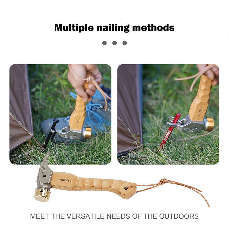 Camping Hammer Tent Mallet Stake Puller Hammer with Strap (Steel + Copper) Newly
