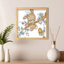 Part Embroidery Naughty Rabbit Printed Cross Stitch 14CT Cotton Needlework
