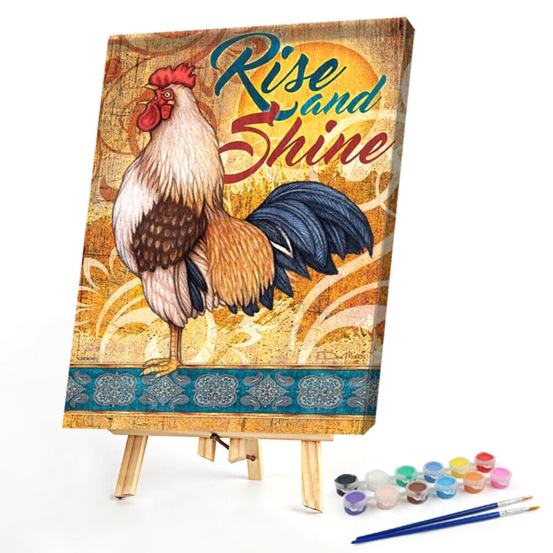 Canvas Paint By Numbers Chicken Oil Hand Painted Drawing Kit Home Decoration