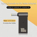 PD Laptop Power Adapter Connector USB Type-C Female to Male Jack Plug Converter