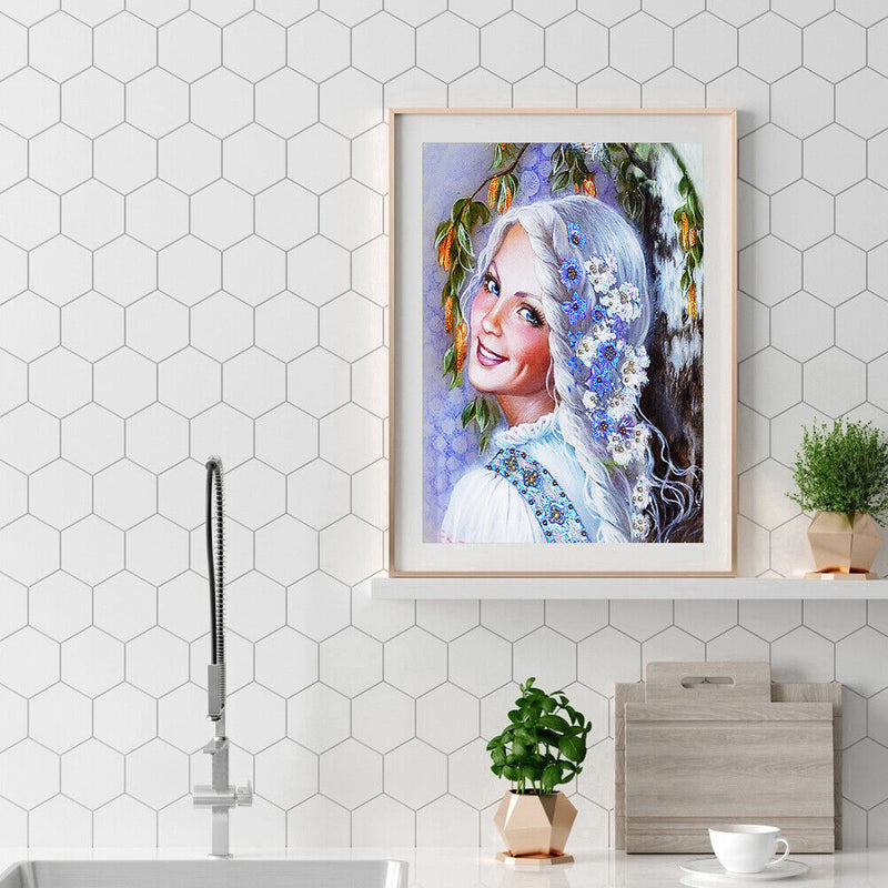 Smile Girl Part Drill Diamond Painting Home Decor DIY Mosaic Kit Picture Newly