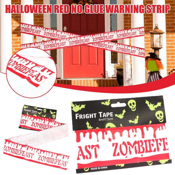 Halloween Warning Tape Sign Props Danger Warning Line Isolation Belt`