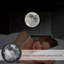 Intelligent LED Voice Controlled Lighting Wall Clock Creative Luxury Clock Mute,