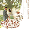 Double Heart shape Wedding guest book Decoration Rustic  Reception Table.