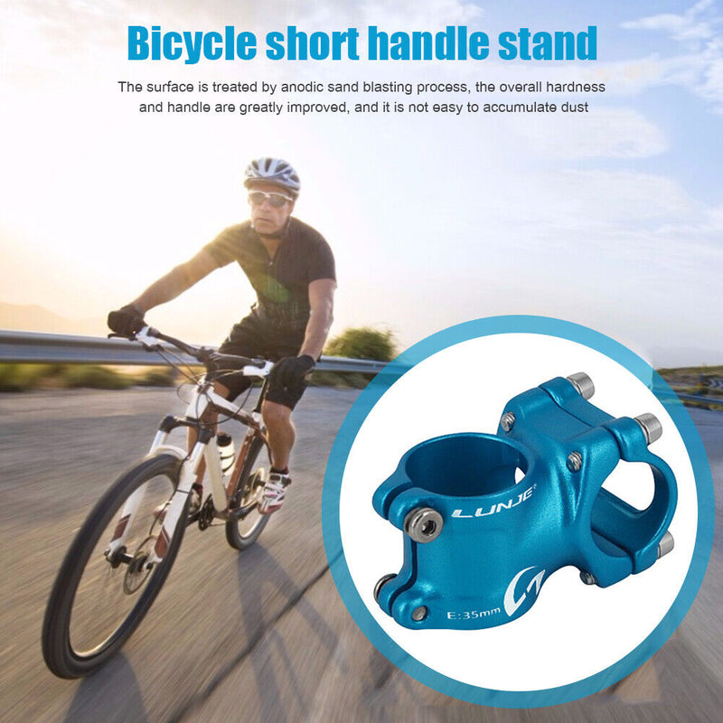 Aluminum Alloy MTB Stem Short Stem for Mountain Bike (Blue 31.8mm 35mm)