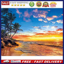 Painting By Numbers Kit DIY Beach Landscape Canvas Oil Art Picture Home Dec