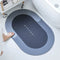 Nordic Style Entrance Door Mat Absorbent Floor Bathroom Carpet (Oval Blue) Newly