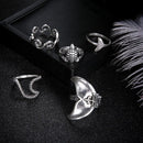 Geometric Knuckle Jewelry set Whale Tail Rings Set Finger Ring Waves/Turtle