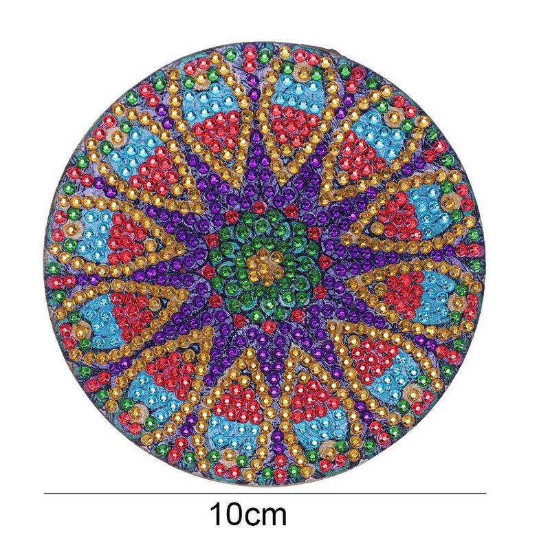 5D DIY Diamond Painting Mandala Wooden Round Coaster Cup Cushion (AA1058-3)