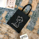 Cute Print Women Canvas Shoulder Bag Girls Zipper Shop Casual Handbag/Cat