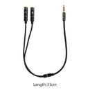 asiprop 3.5mm Male to 3.5mm Male Headphones + Microphone Audio Splitter K