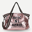 Letters Glitter Crossbody Shopping Bags Women Girl Large Shoulder Travel Handbag