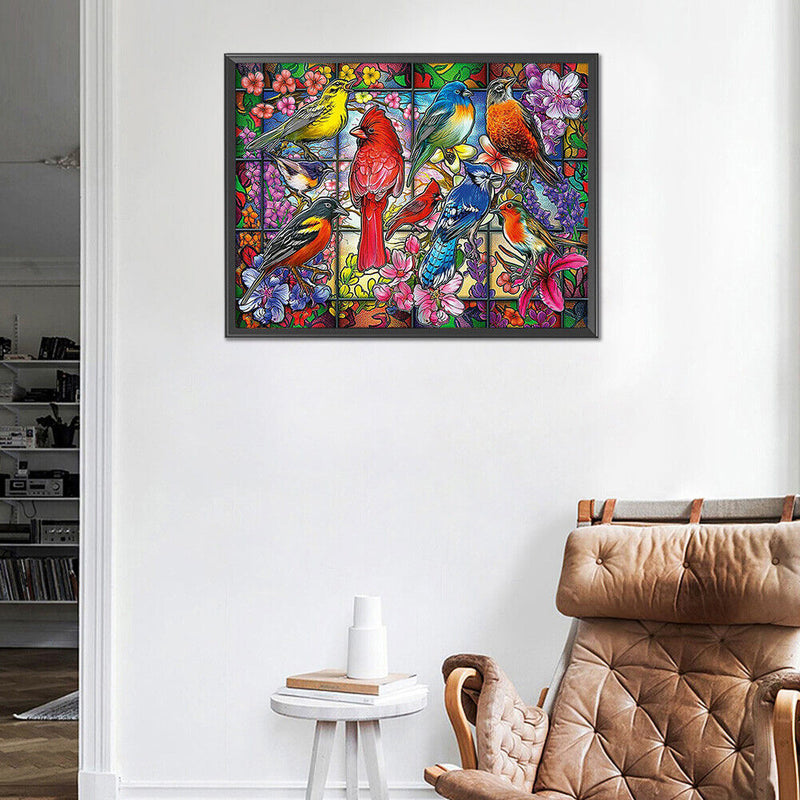 5D Diamond Painting Kit DIY Colorful Birds Full Square Drill Mosaic Picture Wall